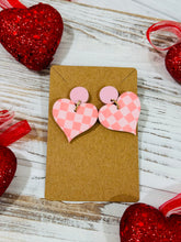Load image into Gallery viewer, Checkered Hearts Earrings
