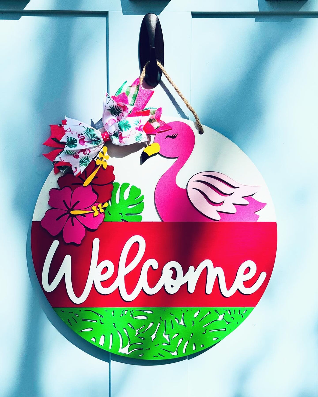 Flamingo Welcome Door Hanger