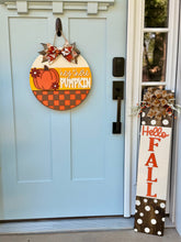 Load image into Gallery viewer, Hello Fall Porch Sign | Rustic Autumn Front Porch Decor | 36” Fall Wooden Sign
