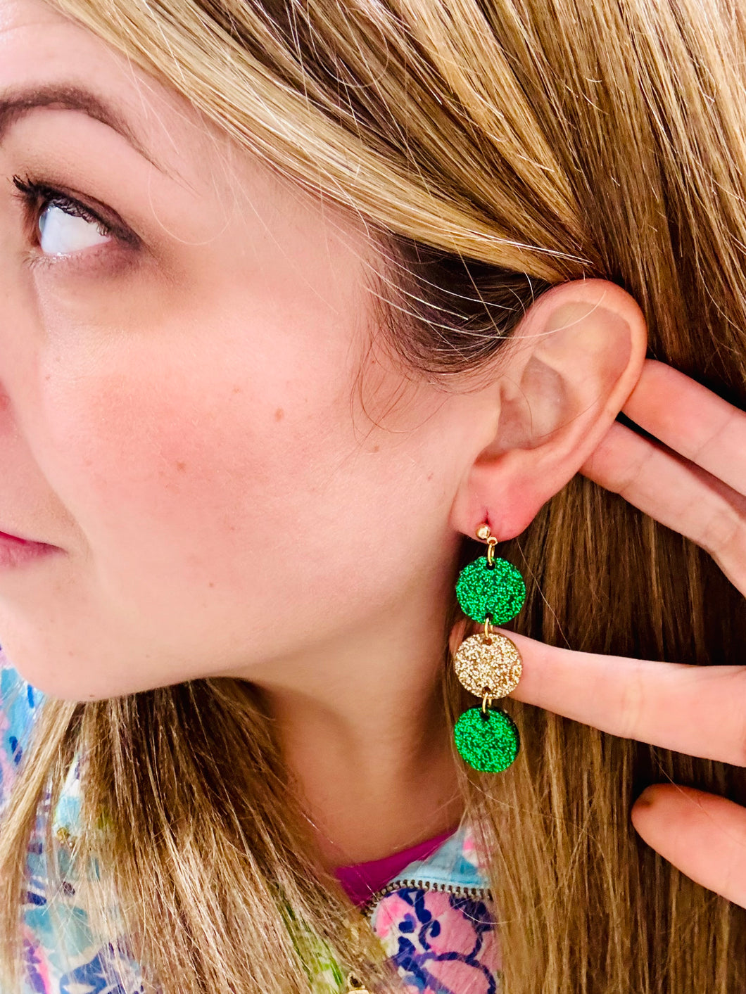 St. Patrick’s Day Circle Dangle Earrings