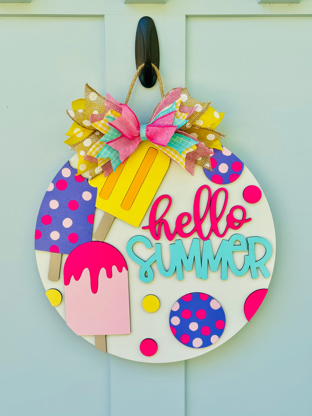 Hello Summer Popsicles Door Sign