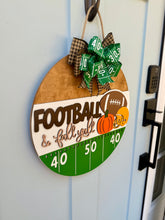 Load image into Gallery viewer, Football and Fall Y'all Door Hanger
