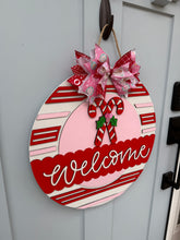 Load image into Gallery viewer, Welcome Candy Cane Door Hanger
