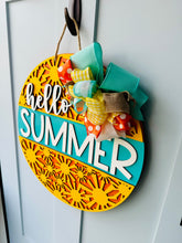 Load image into Gallery viewer, Hello Summer Sunshine Door Sign
