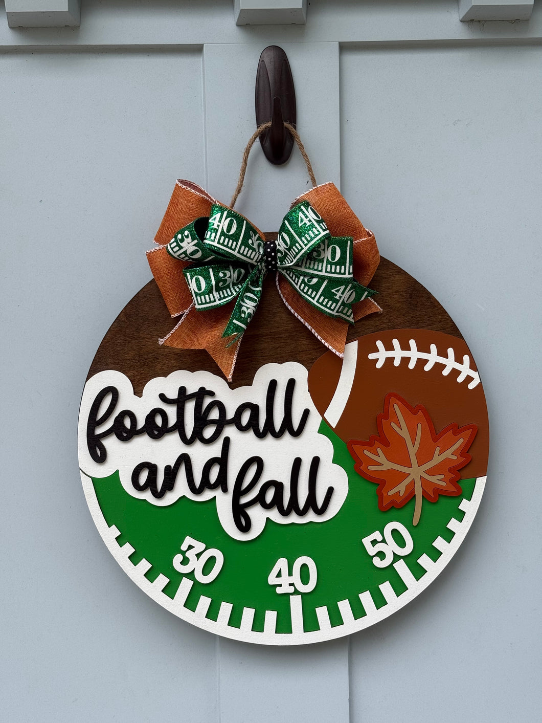 Football and Fall Door Sign