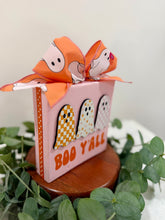 Load image into Gallery viewer, Boo Y’all 5x5 Wooden Block – Cute Halloween Shelf Sitter
