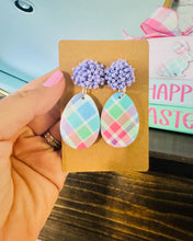 Load image into Gallery viewer, Beaded Easter Egg Dangle Earrings
