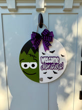 Load image into Gallery viewer, Welcome Monsters Door Sign
