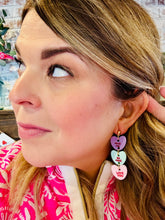 Load image into Gallery viewer, Candy Hearts Dangle Earrings
