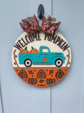 Load image into Gallery viewer, Welcome Pumpkin Truck Door Sign

