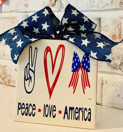 Peace Love America Block