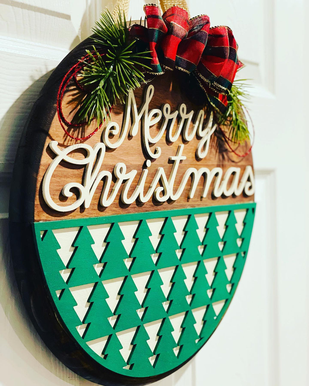 Merry Christmas Trees Door Sign
