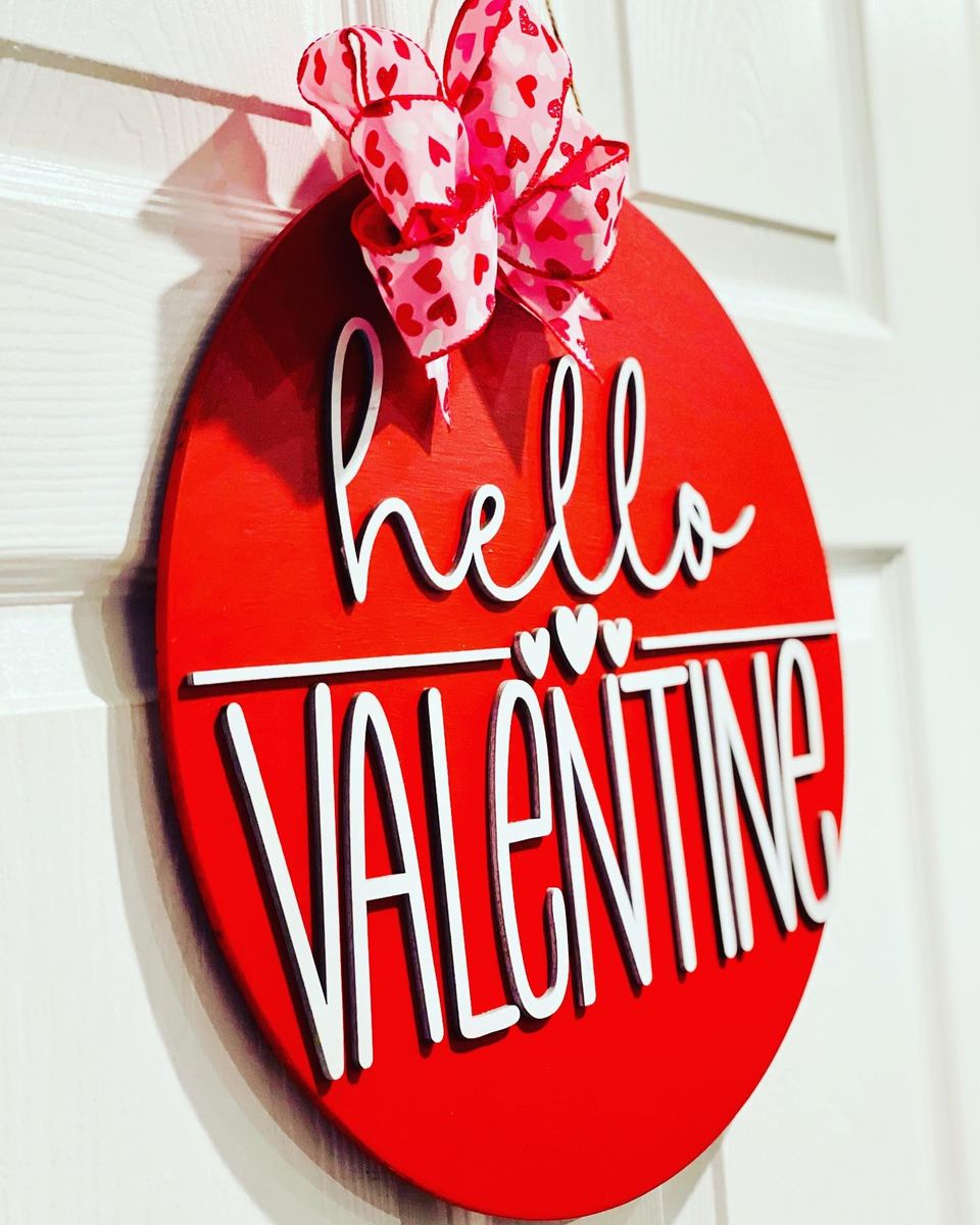 Hello Valentine Door Sign
