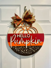 Load image into Gallery viewer, Hello Pumpkin Door Sign
