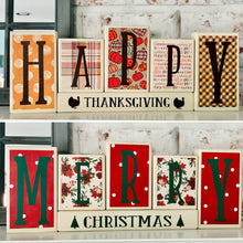 Load image into Gallery viewer, Thanksgiving Christmas Reversible Block
