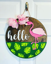 Load image into Gallery viewer, Flamingo Door Sign
