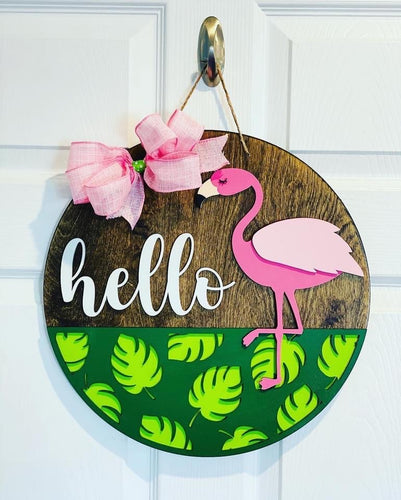 Flamingo Door Sign