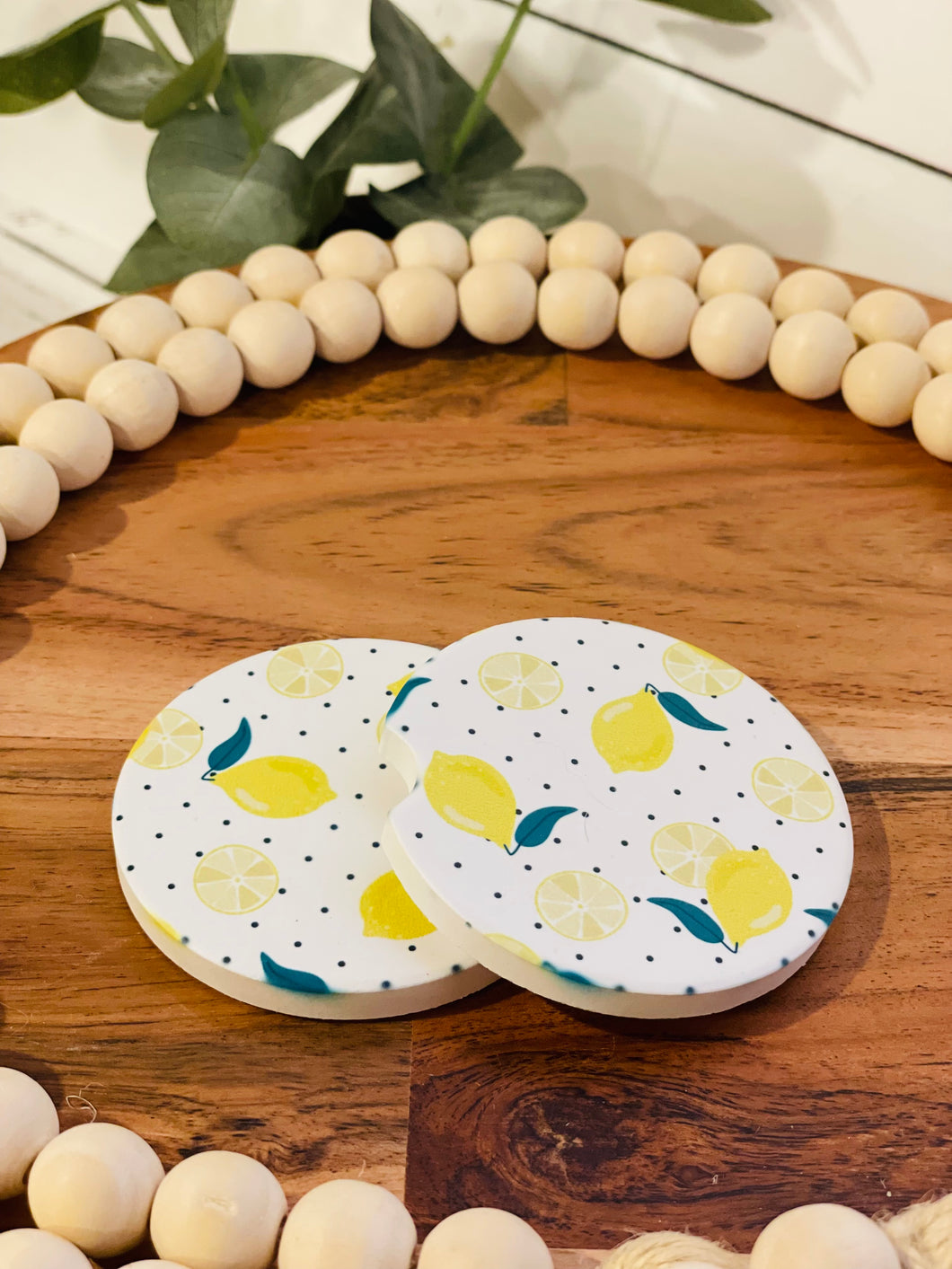 Lemon Dot Coasters