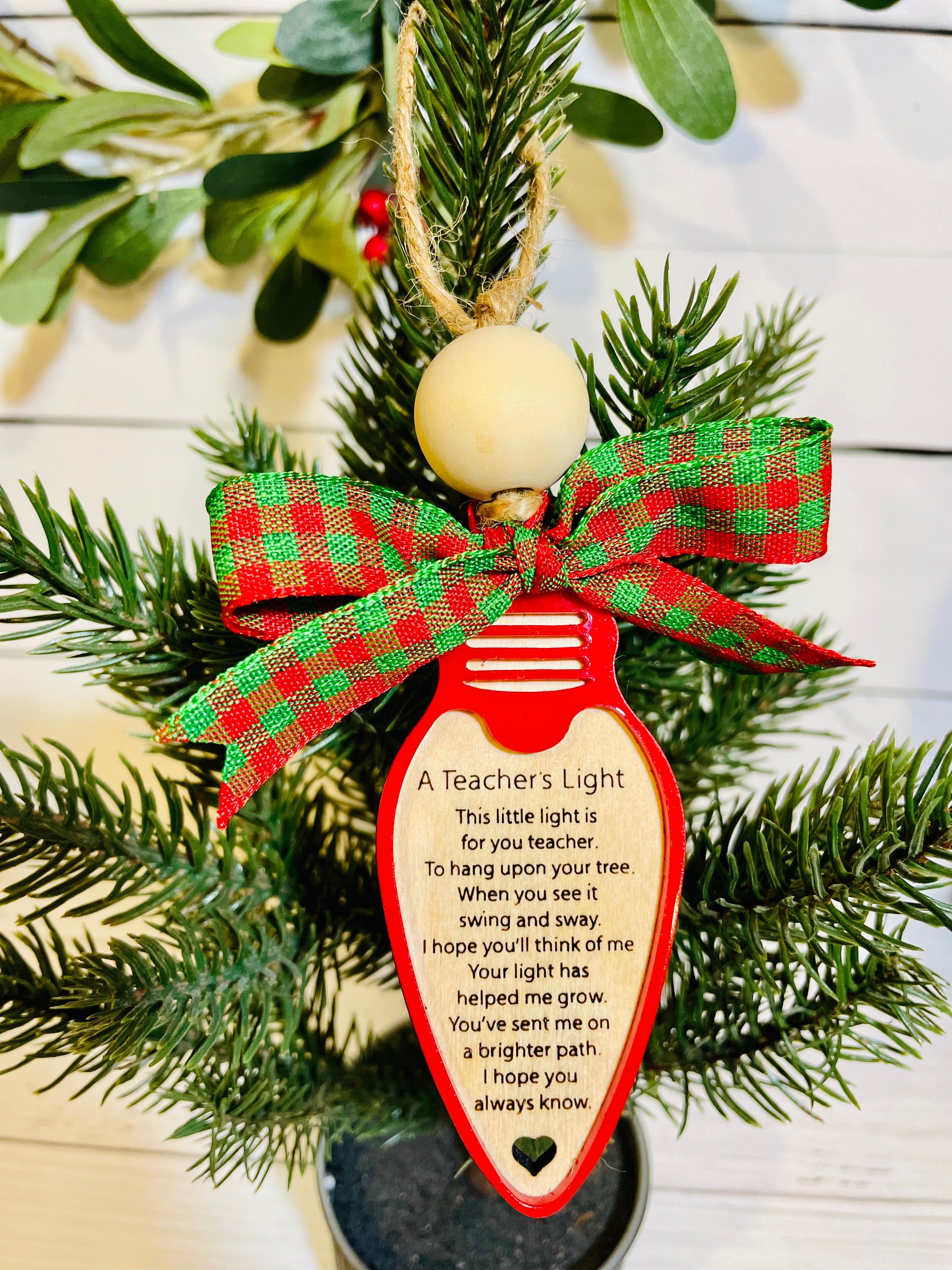 A Teacher's Light Ornament