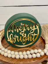 Load image into Gallery viewer, Merry &amp; Bright 3D Mirrored Round
