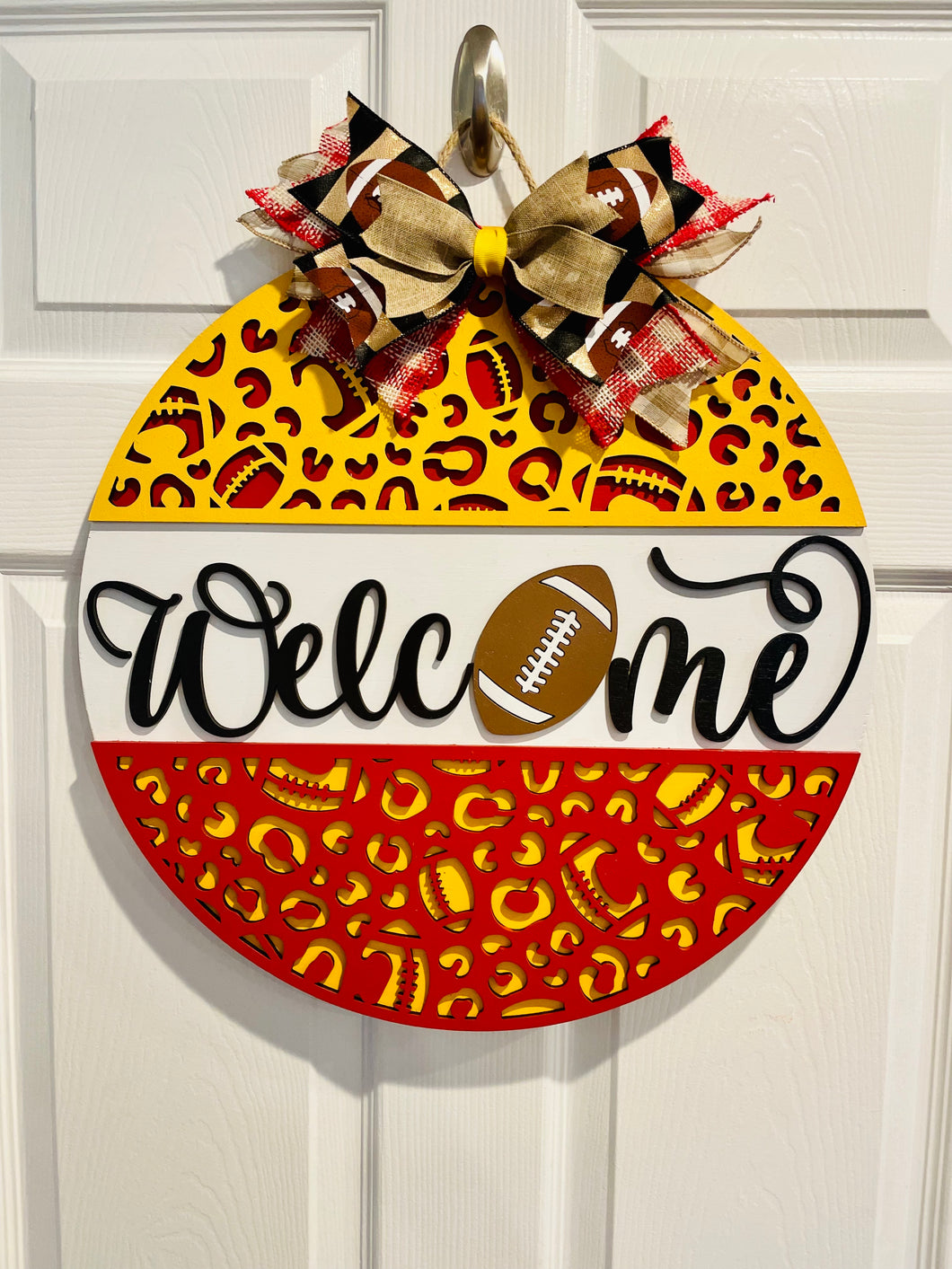 Red and Gold Welcome Sign