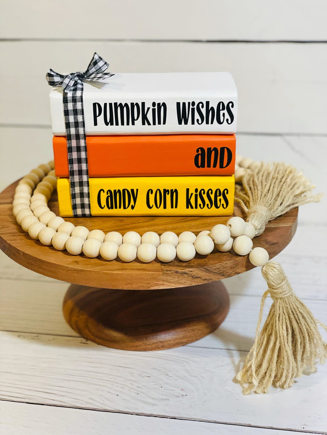 Pumpkin Wishes and Candy Cane Kisses Stacked Block