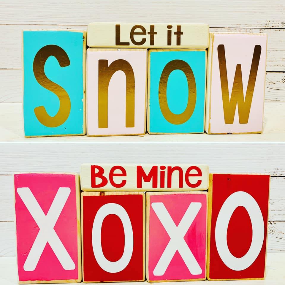 Let it Snow/Be Mine Reversible Blocks